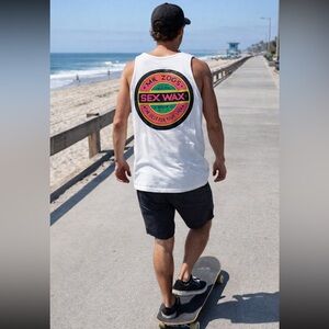 Vintage 90s SS Mr Zogs SEX WAX Surfing Surf Board Tank Top T-shirt Large